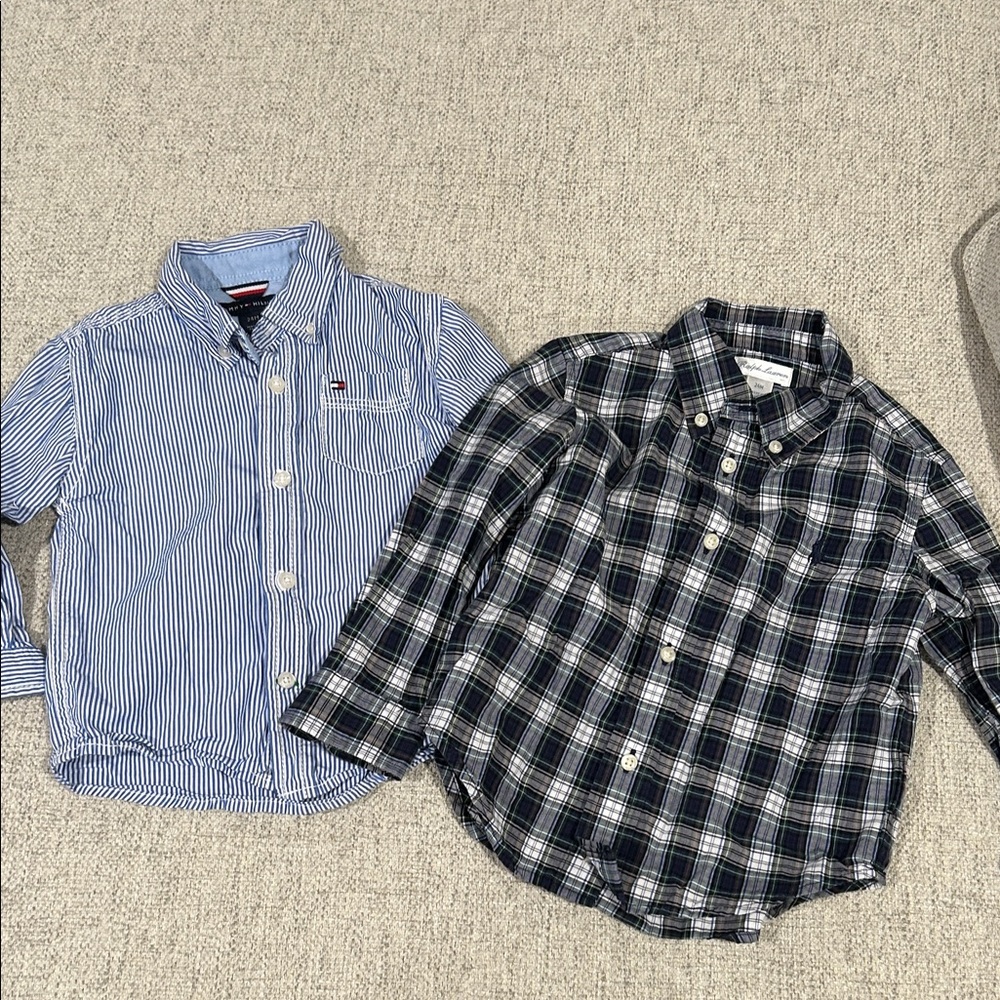 Tommy Hilfiger Kids Blue and Ralph Lauren Plaid Shirts